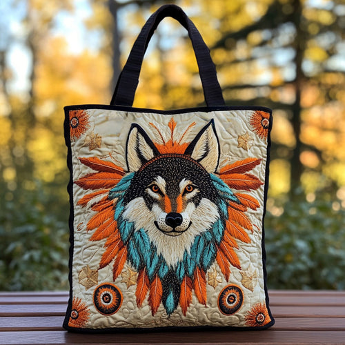 Sun Path Wolf WN2910071CL Quilted Tote Bag