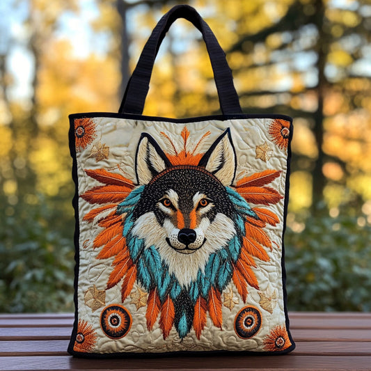 Sun Path Wolf WN2910071CL Quilted Tote Bag