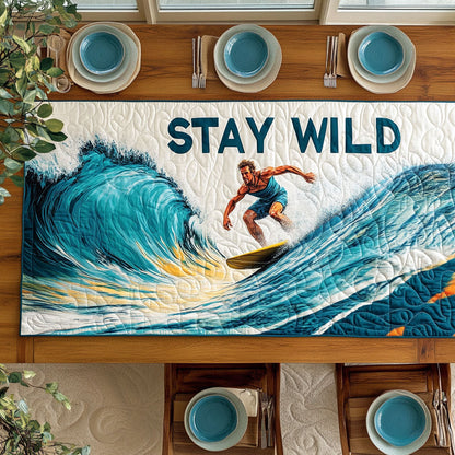 Stay Wild Surf WJ3006029CL Quilted Table Runner