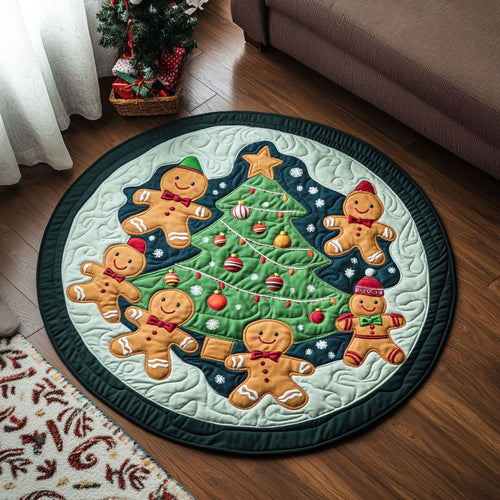 Gingerbread Friends Christmas KL1012029CL Quilted Round Mat