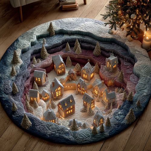 Christmas Village CW2811002CL Quilted Round Mat