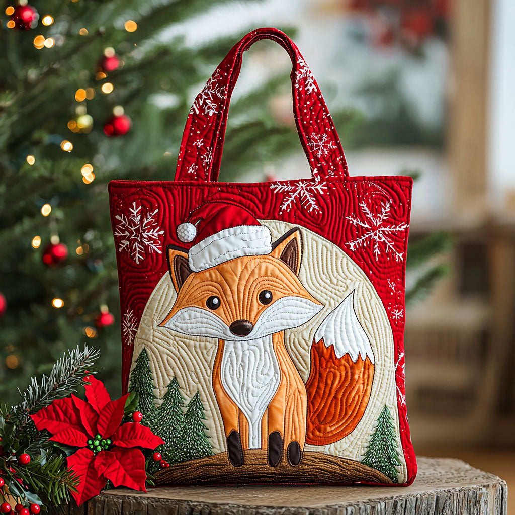 Christmas Fox QA2511019CL Quilted Tote Bag