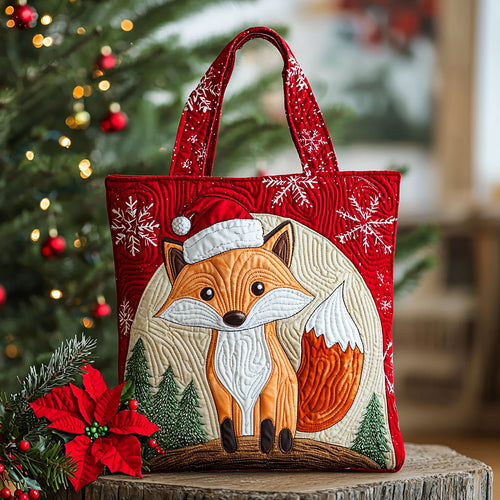 Christmas Fox QA2511019CL Quilted Tote Bag