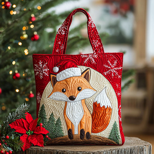 Christmas Fox QA2511019CL Quilted Tote Bag