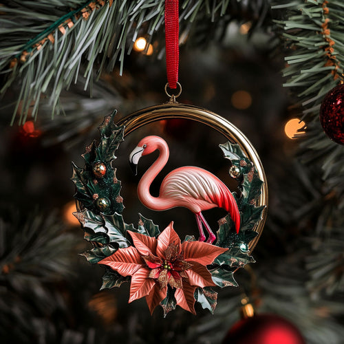 Flamingo Ring WJ1612017CL Christmas Ornament