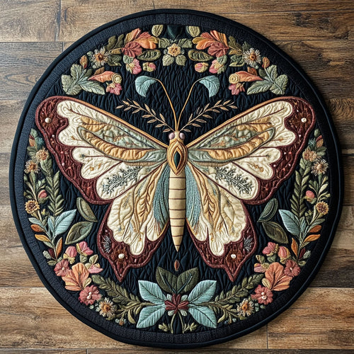 Floral Butterfly CP1106040CL Quilted Round Mat