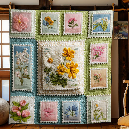 Floral Cancellation Study WJ1001027CL Quilt