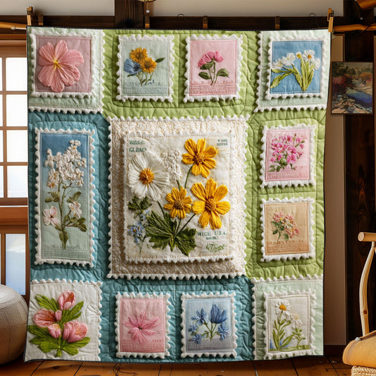 Floral Cancellation Study WJ1001027CL Quilt