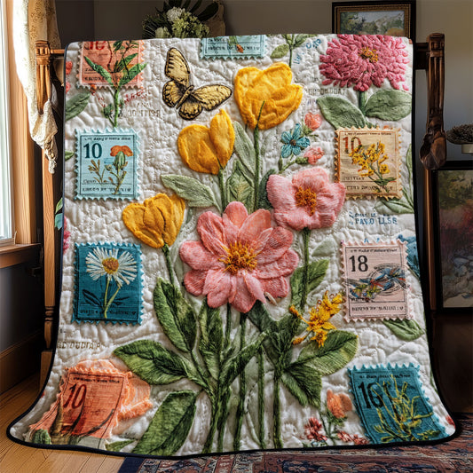 Floral Postage Study WJ0901071CL Quilt
