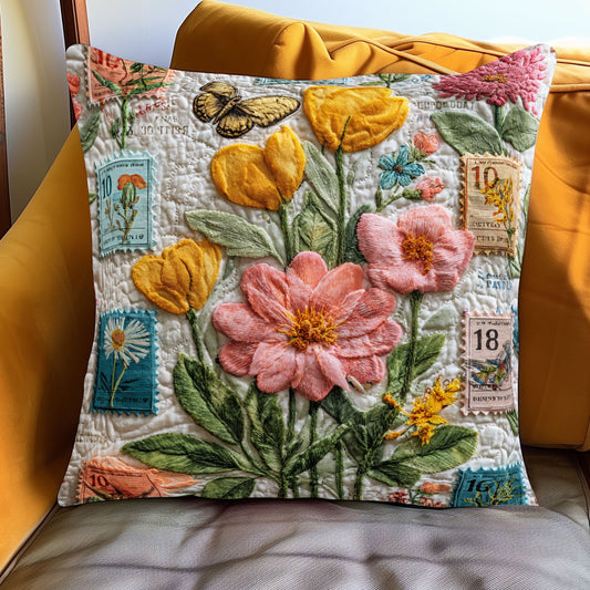 Floral Postage Study WJ0901136CL Quilt Pillow Case