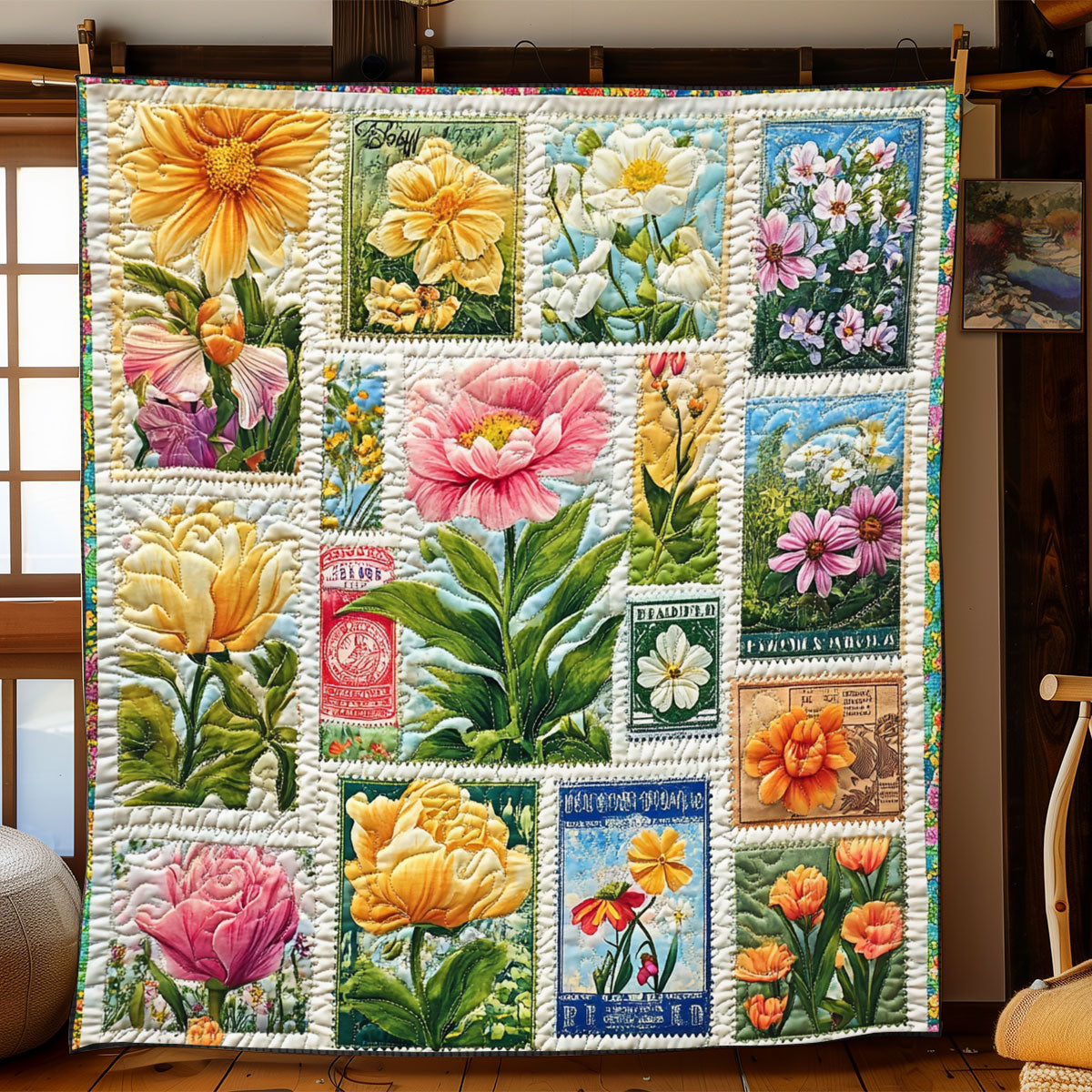 Floral Postmark Dreams WJ1001028CL Quilt