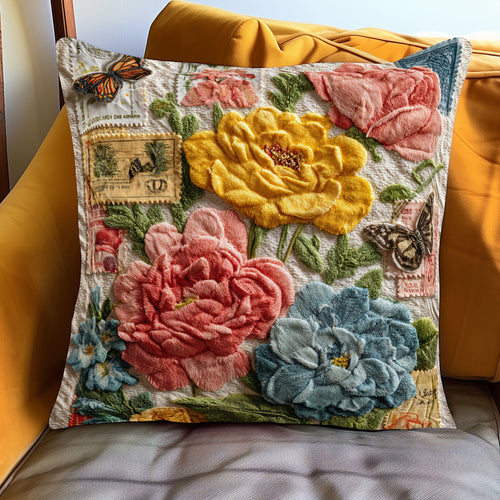 Floral Postmark Story WJ1001083CL Quilt Pillow Case