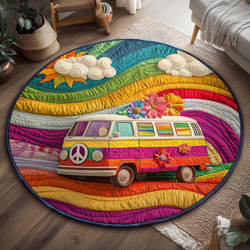 Flower Hippie Road WJ1301139CL Quilted Round Mat