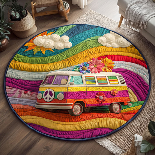 Flower Hippie Road WJ1301139CL Quilted Round Mat