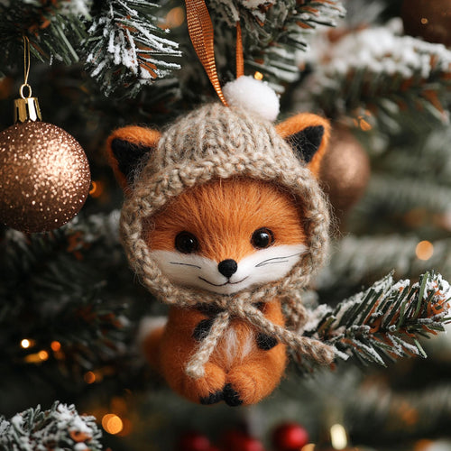 Fluffy Baby Fox WJ1612022CL Christmas Ornament