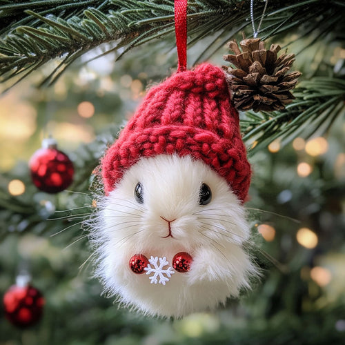 Fluffy Bunny WJ1612030CL Christmas Ornament