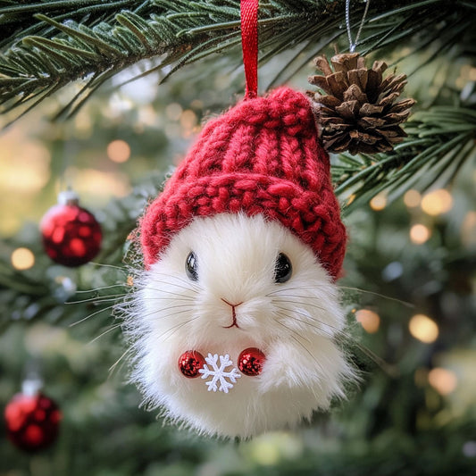 Fluffy Bunny WJ1612030CL Christmas Ornament
