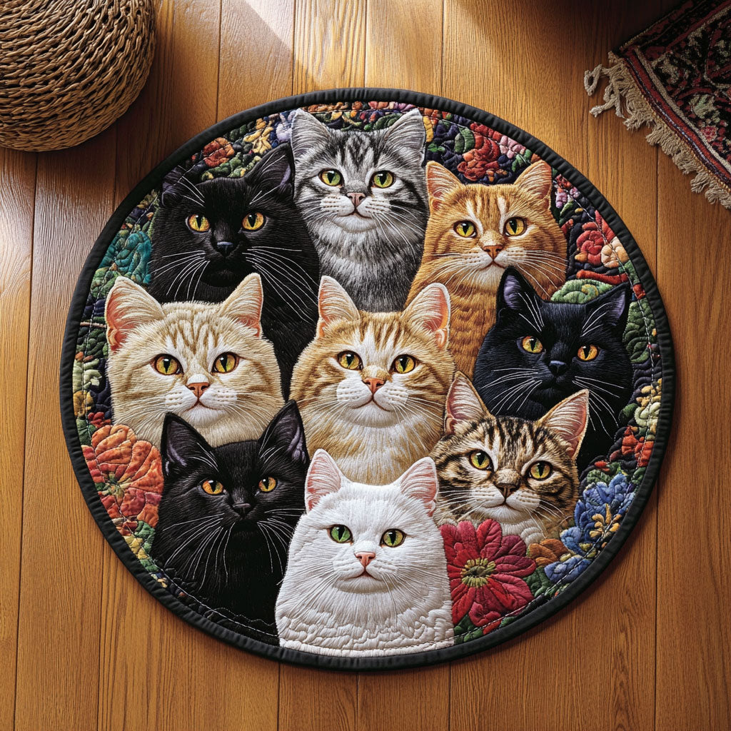 Fluffy Garden WJ0312448CL Quilted Round Mat