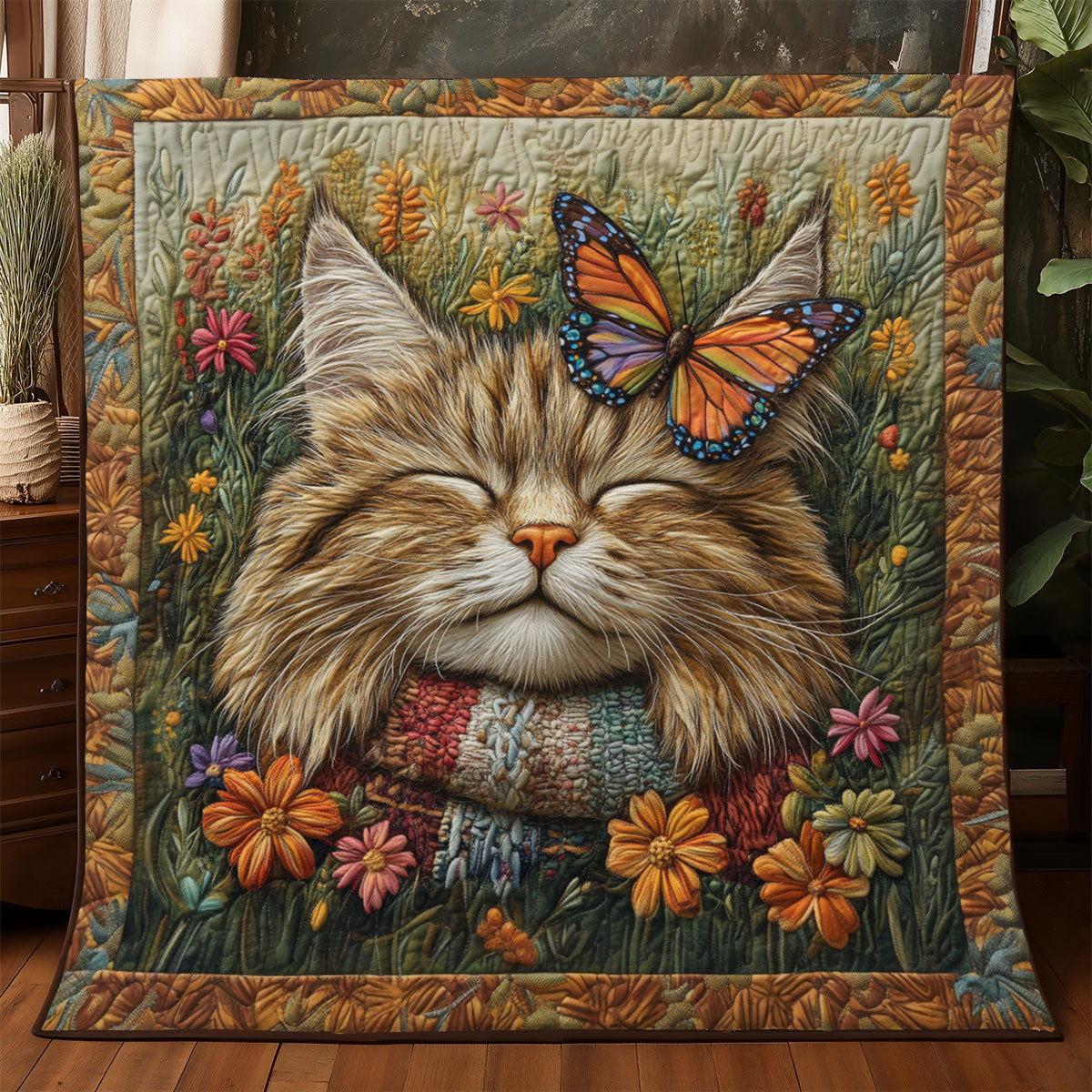 Fluttering Wing Cat WJ0901012CL Quilt