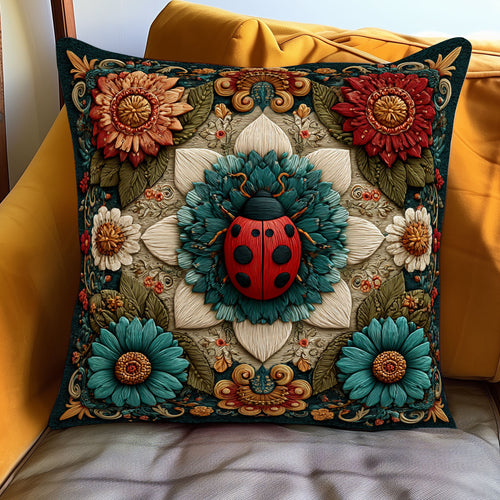 Folk Ladybug Queen WJ0901102CL Quilt Pillow Case