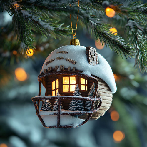 Football Helmet Cabin WJ2611078CL Christmas Ornament