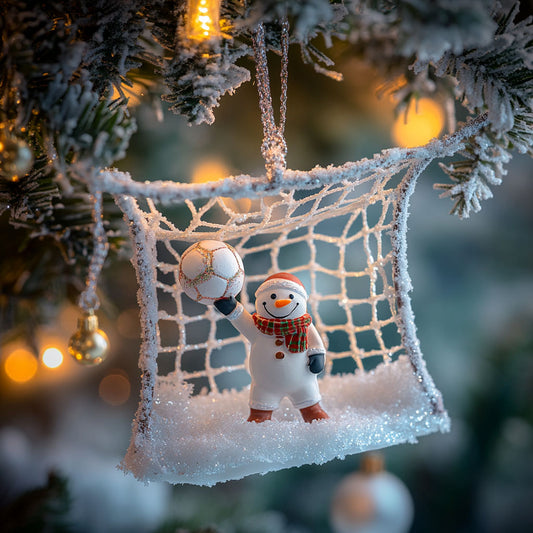 Football Snowman WJ2611079CL Christmas Ornament