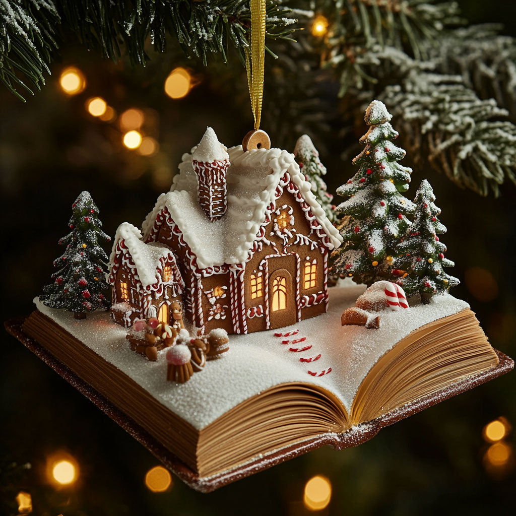 Gingerbread Book WJ2511103CL Christmas Ornament