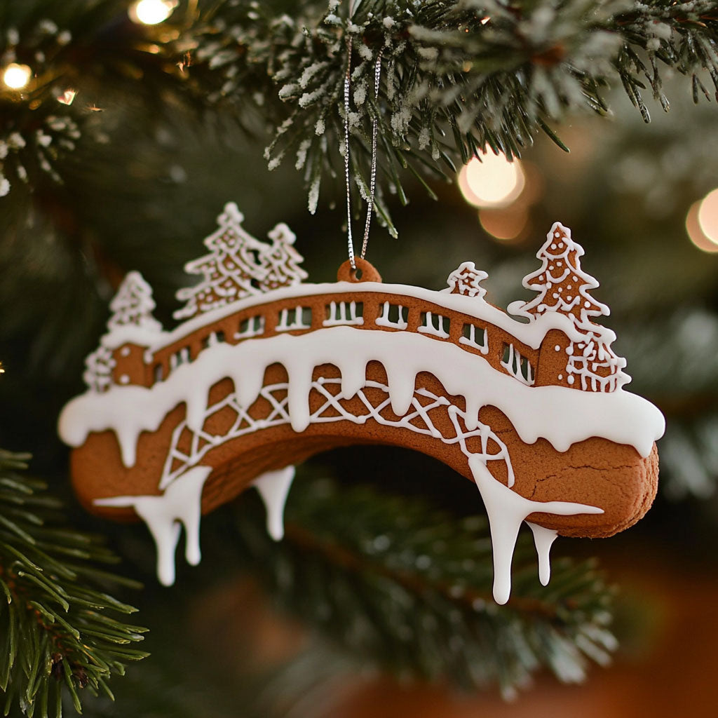 Gingerbread Bridge WJ0312343CL Christmas Ornament