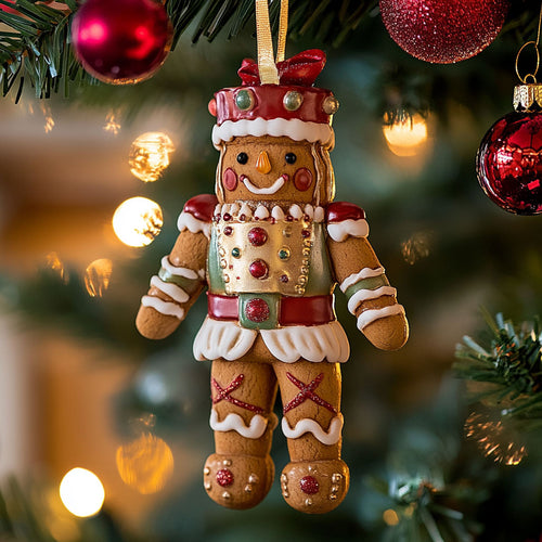 Gingerbread Nutcracker WJ0312353CL Christmas Ornament