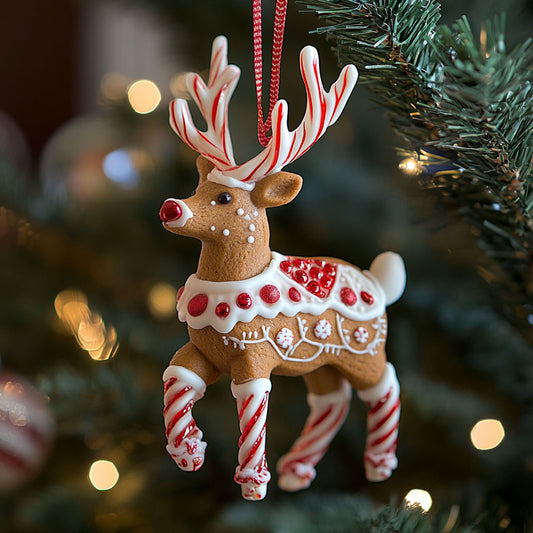Gingerbread Reindeer WJ0312378CL Christmas Ornament