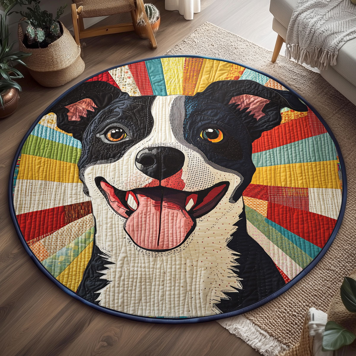 Groovy Pup WJ0901150CL Quilted Round Mat