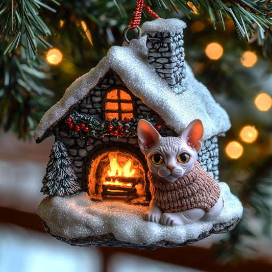Hairless Cat Cozy WJ2611020CL Christmas Ornament