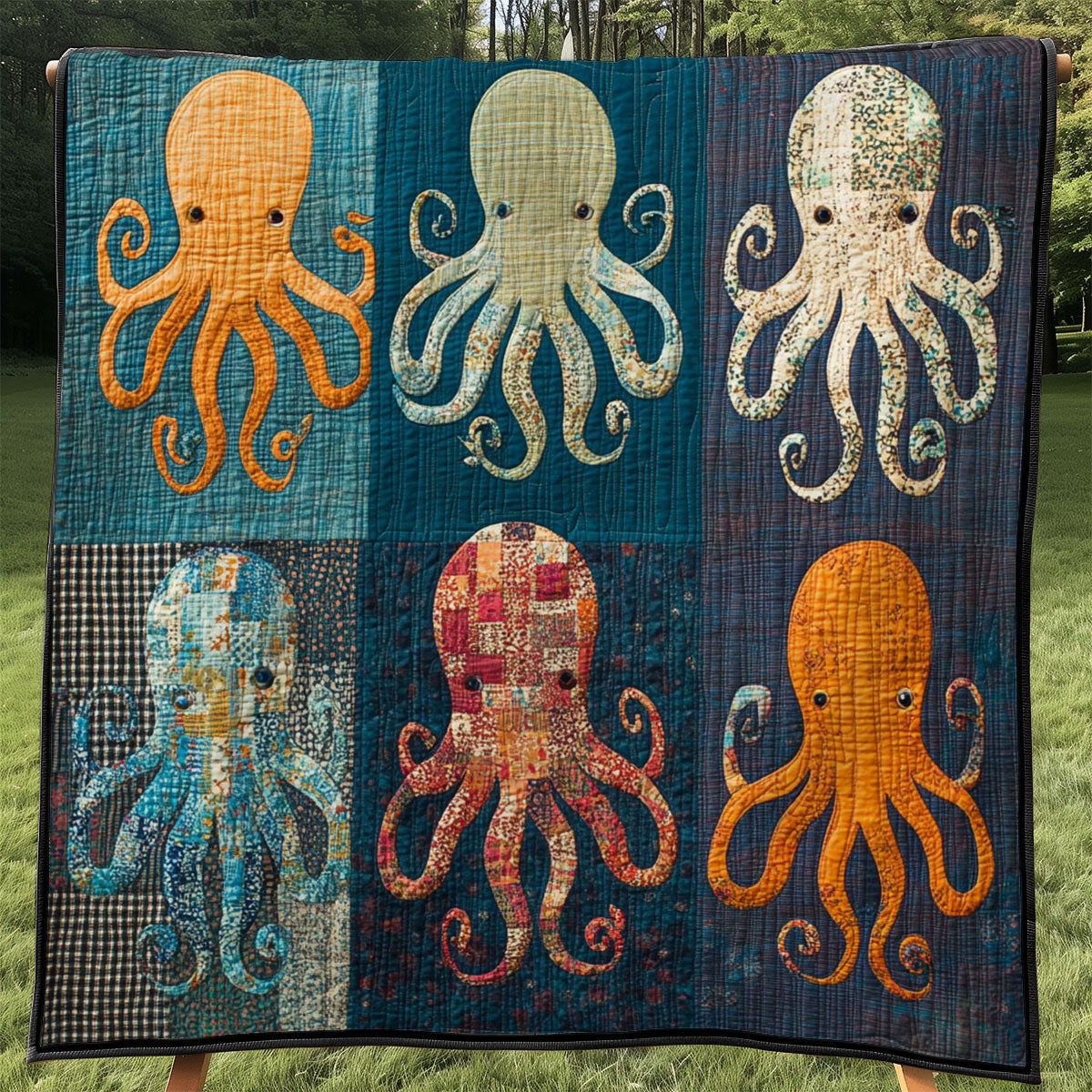 Harbor Patchwork Octopus WJ0901046CL Quilt