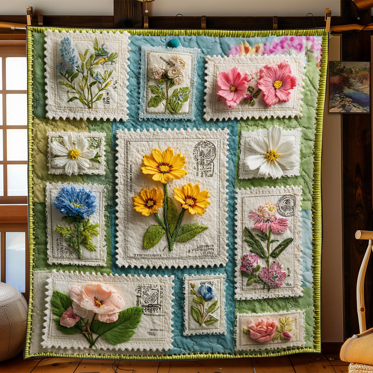 Heirloom Floral Archive WJ1301057CL Quilt