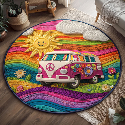 Hippie On The Road WJ1301140CL Quilted Round Mat