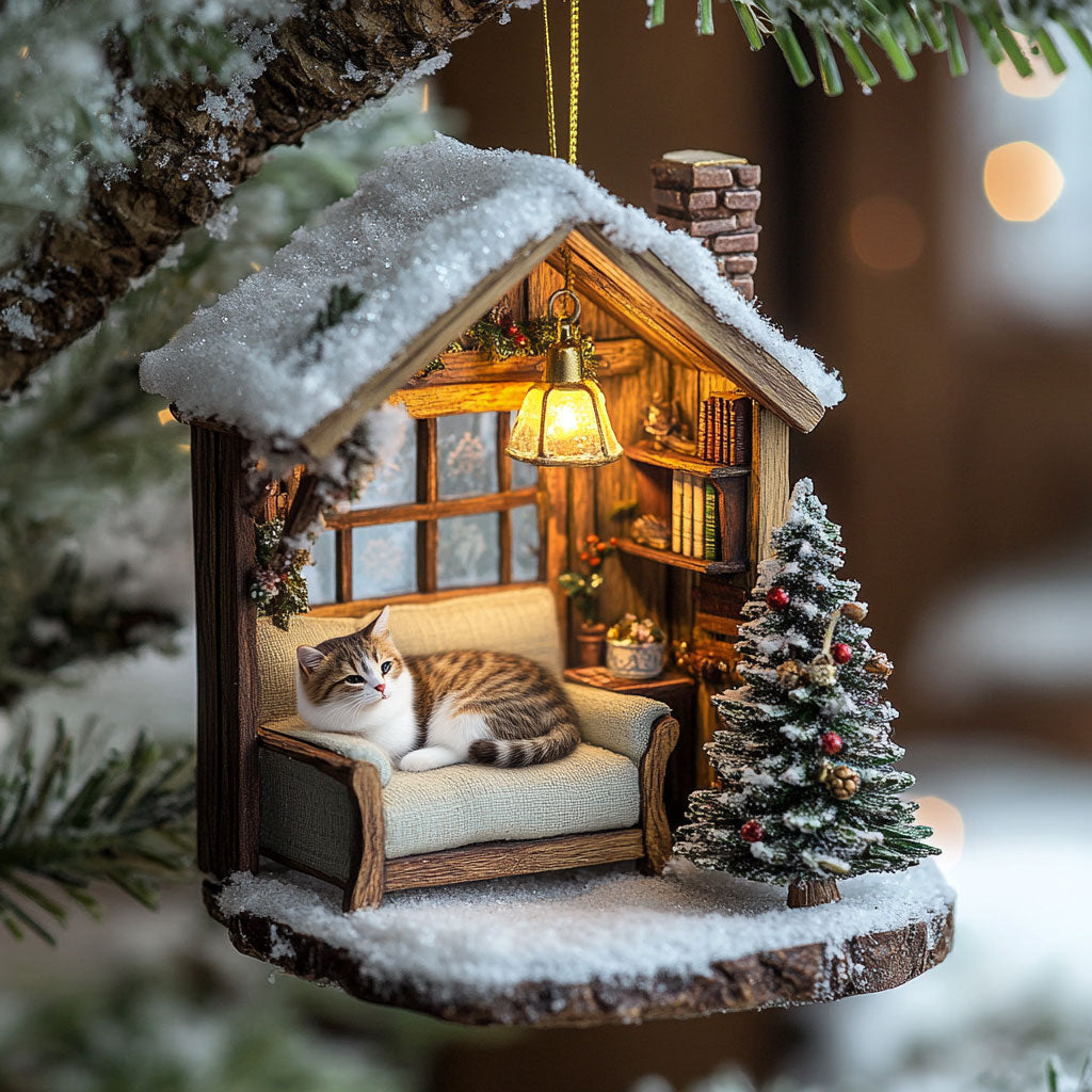 Holiday Cat Nap WJ2511012CL Christmas Ornament