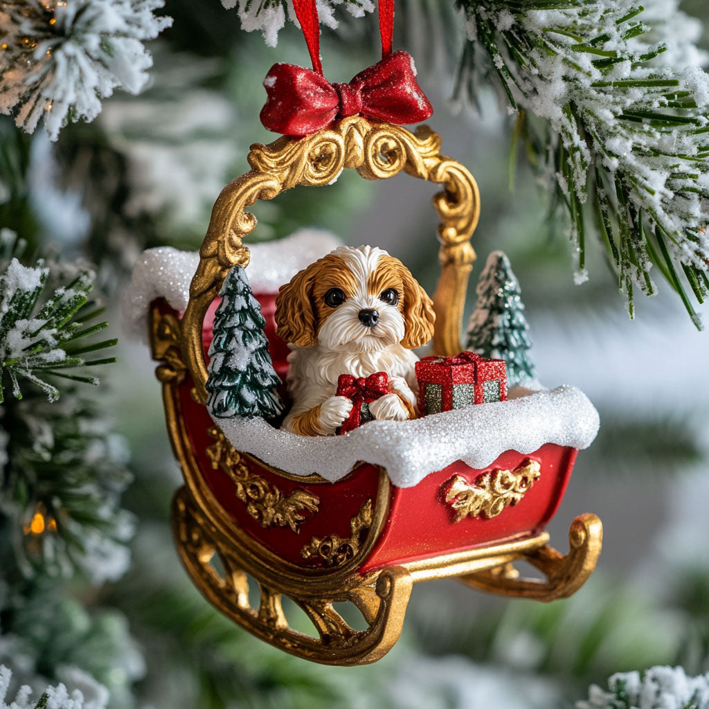 Holiday Pup Ride WJ2611039CL Christmas Ornament