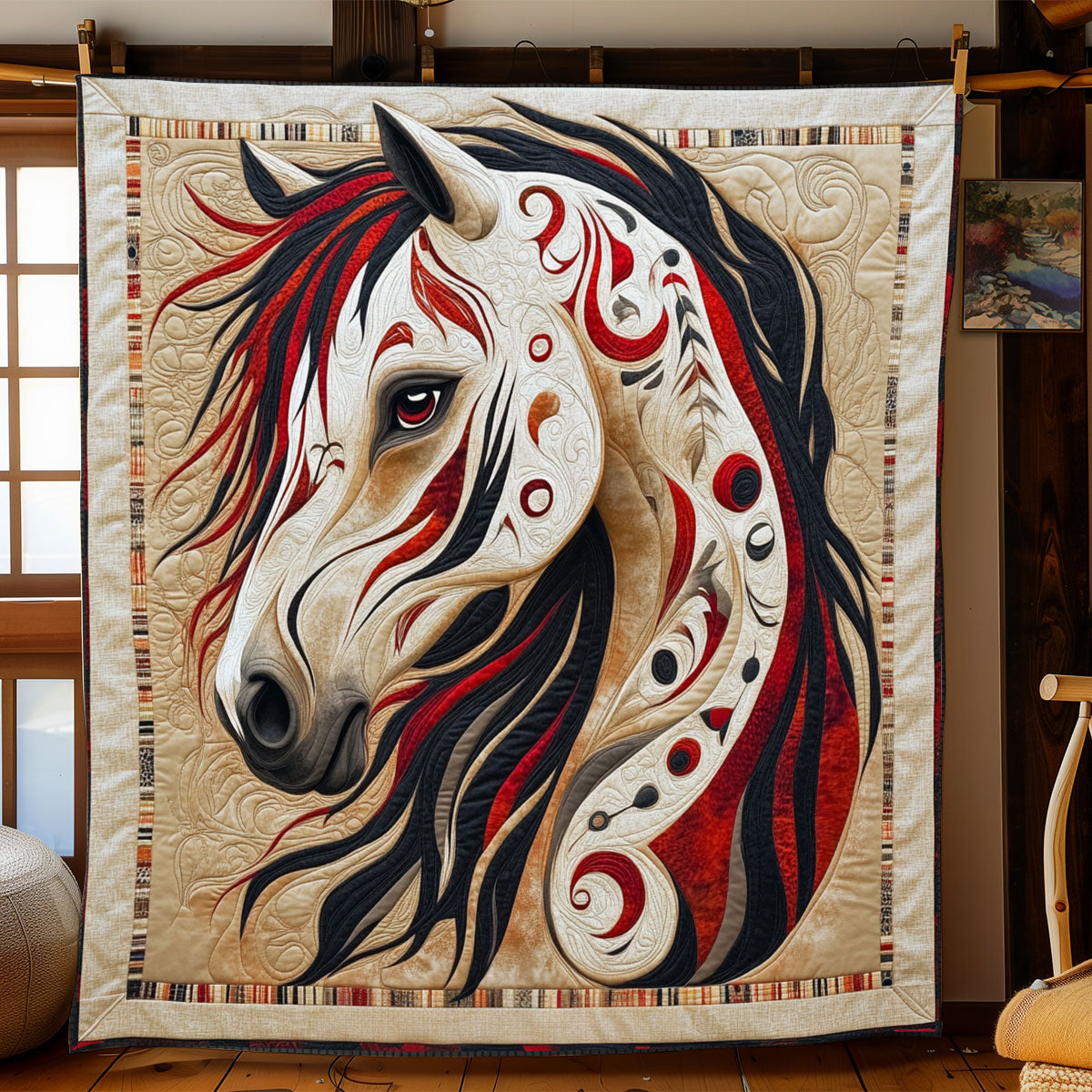 Horse Ancestral Flow WJ0801031CL Quilt