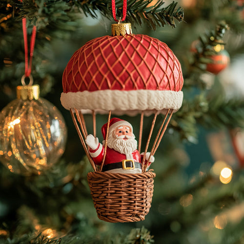 Hot Air Balloon Santa WJ2411047CL Christmas Ornament