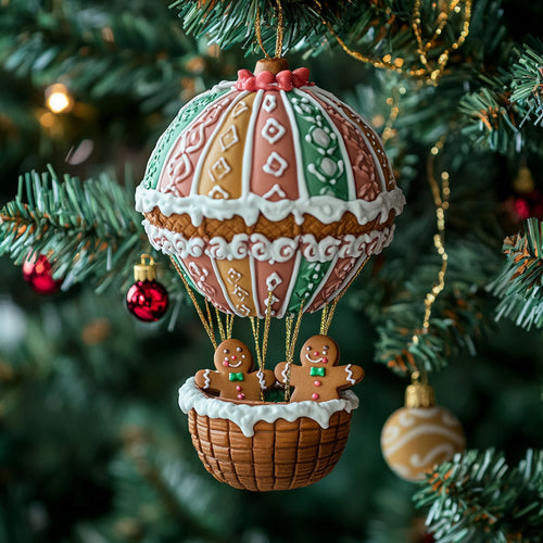 Hot Air Gingerbread WJ0312387CL Christmas Ornament