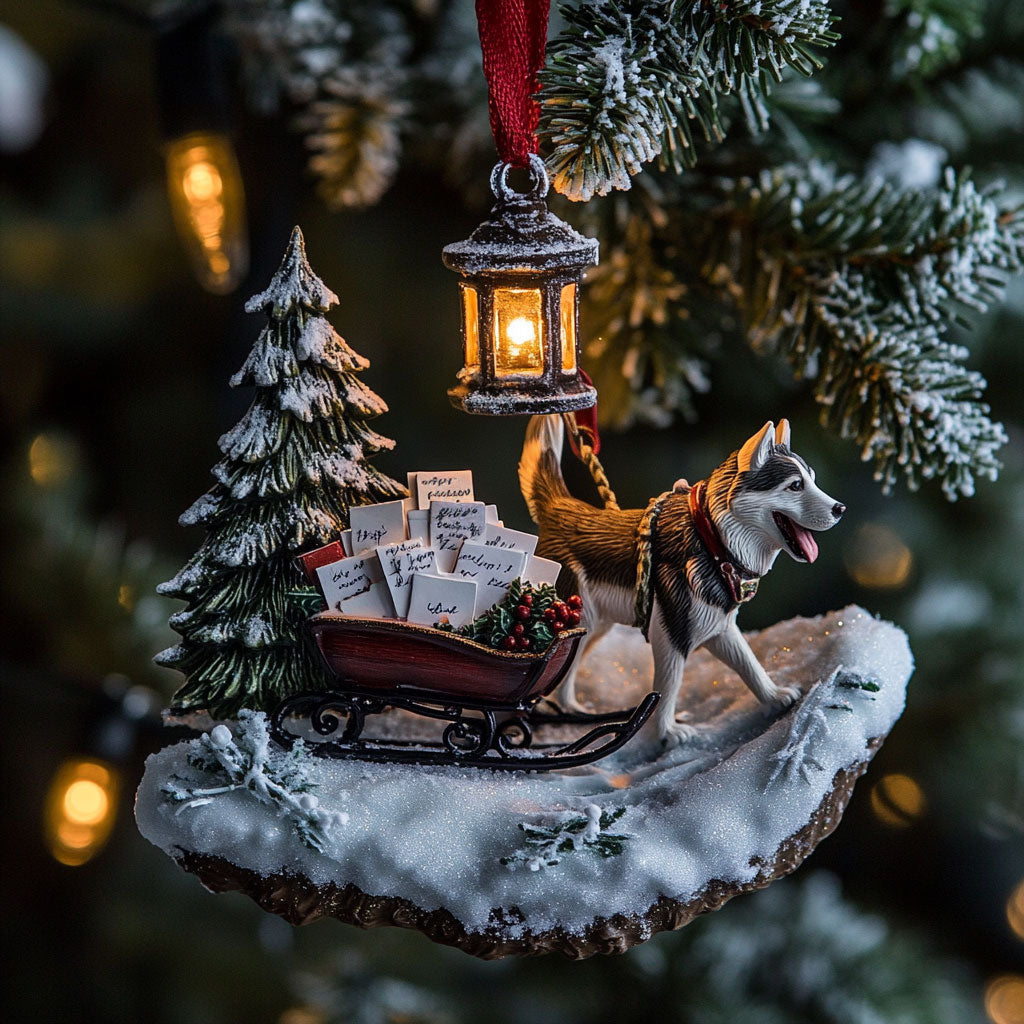 Husky Post Sled WJ2611040CL Christmas Ornament