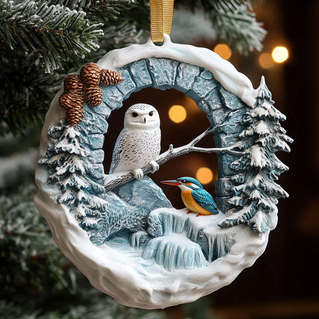 Kingfisher Snow Owl WJ0312401CL Christmas Ornament