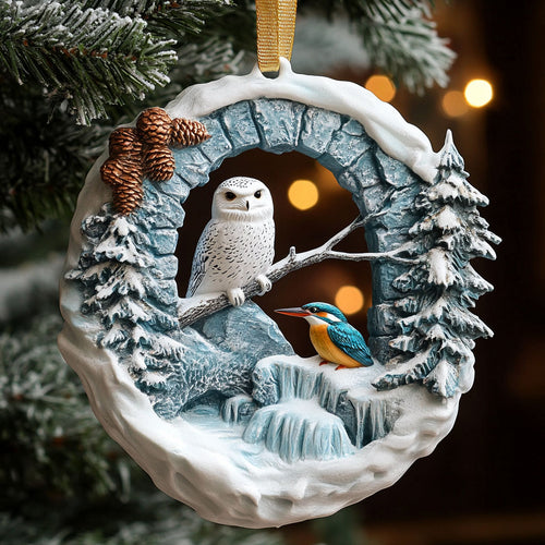 Kingfisher Snow Owl WJ0312401CL Christmas Ornament