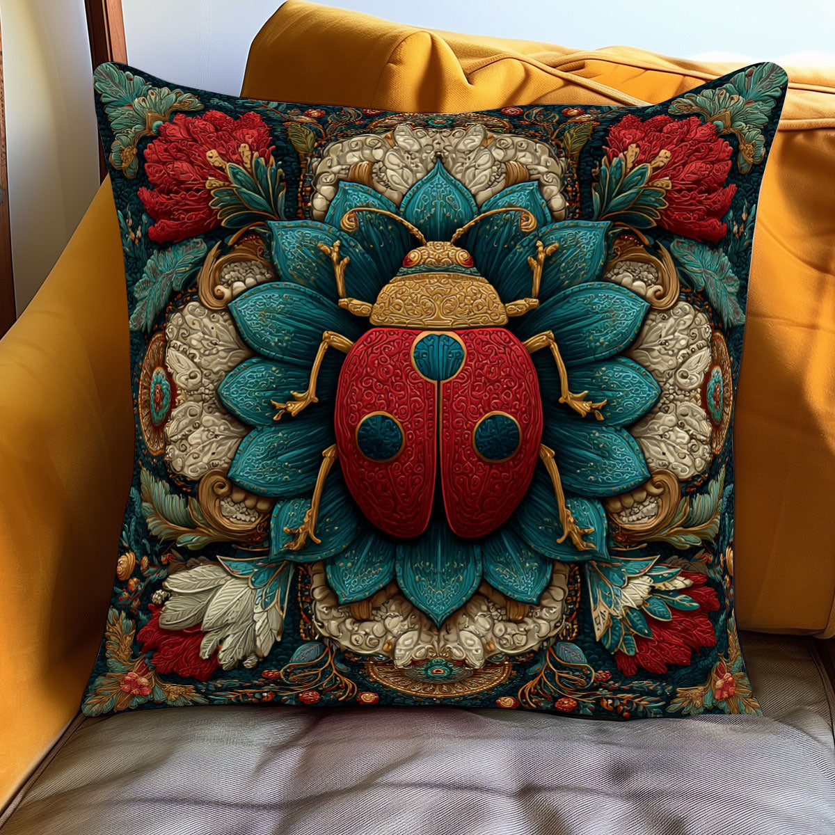 Ladybug Royal Court WJ0901105CL Quilt Pillow Case