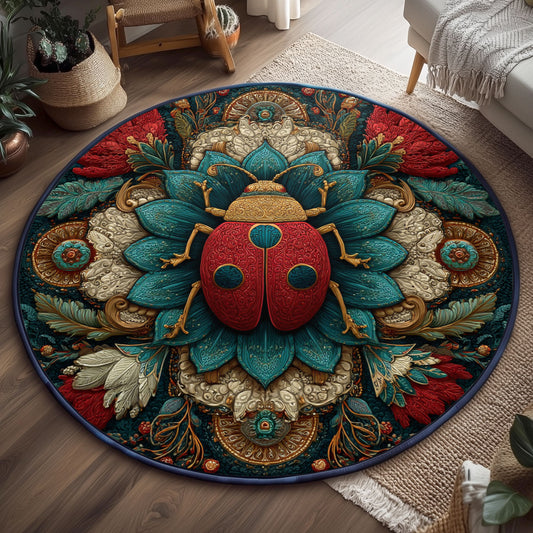 Ladybug Royal Court WJ0901162CL Quilted Round Mat