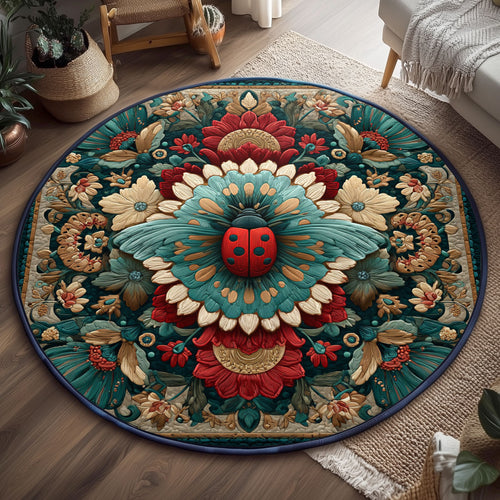 Ladybug Velvet Crown WJ0901163CL Quilted Round Mat