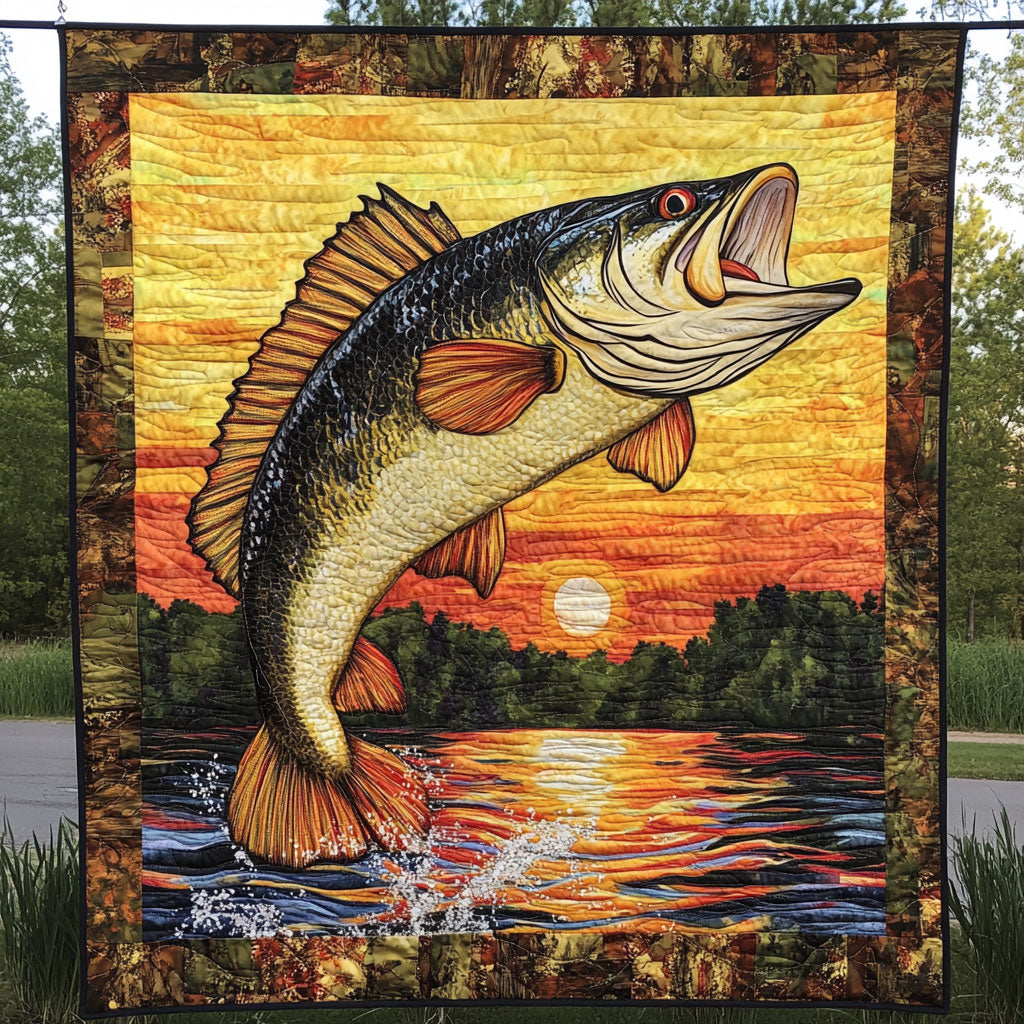 Largemouth Bass Here WJ0501018CL Quilt
