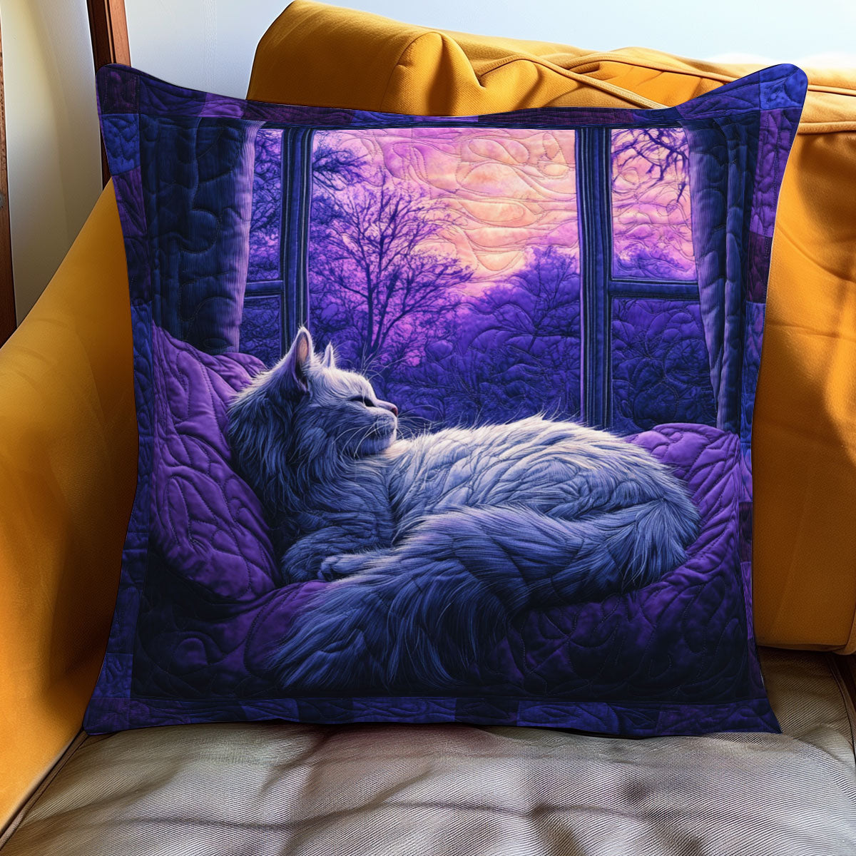 Lavender Moon Cat WJ1301085CL Quilt Pillow Case