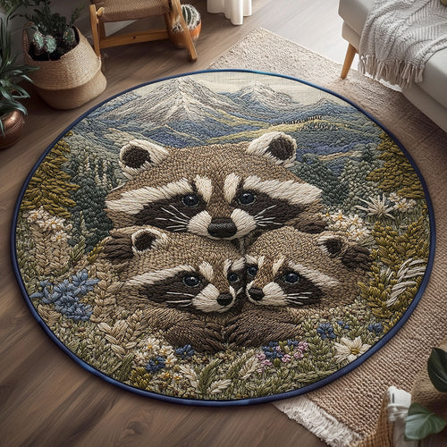 Raccoon Family WJ1210041CL Quilted Round Mat.jpg