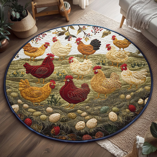 Rustic Farmhouse WJ1210045CL Quilted Round Mat